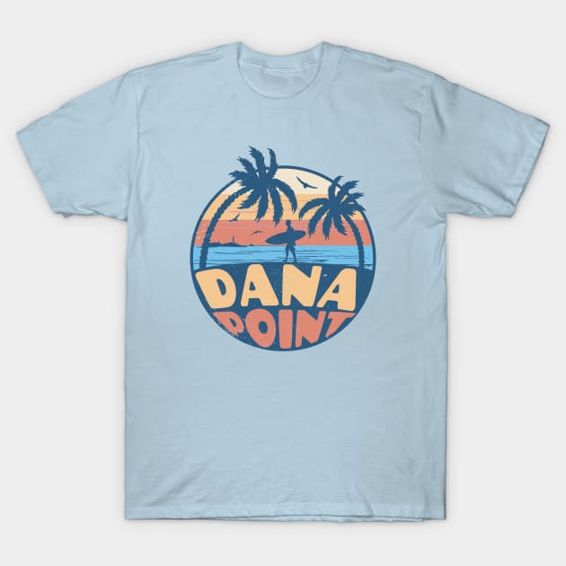 Vintage Surfing Dana Point, California // Retro Summer Vibes // Grunge Surfer Sunset T-Shirt by Now Boarding